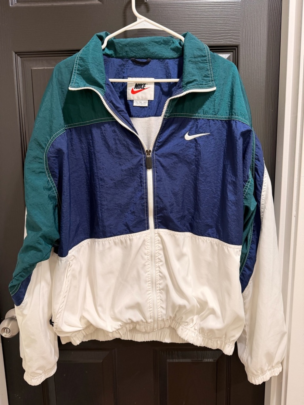Vtg NIKE White Tag Full Zipper Color Block Lightweight Windbreaker Jacket Men